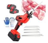 JingNian Kit De Cortador De Carne De Sierra De Carne Eléctrica, Máquina De Corte De Sierra De Hueso Inalámbrico para Huesos De Cerdo, Madera, Metal
