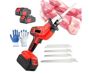 JingNian Kit De Cortador De Carne De Sierra De Carne Eléctrica, Máquina De Corte De Sierra De Hueso Inalámbrico para Huesos De Cerdo, Madera, Metal