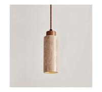 JingNian LáMpara Colgante De Travertino para Mesa De Comedor, LáMpara De ArañA Japonesa Wabi-Sabi De MáRmol Amarillo con Cable Ajustable para Isla De Cocina Y Comedor(Round)