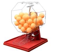 JingNian Máquina de Lotería Manual con Manivela, Tambor de Rifas con Jaula de Bingo y 100 Bolas Numeradas, Sorteo para Fiestas, Noches de Juegos Familiares y Eventos de Grupo(Red,Unmarked Balls)