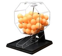JingNian Máquina de Lotería Manual con Manivela, Tambor de Rifas con Jaula de Bingo y 100 Bolas Numeradas, Sorteo para Fiestas, Noches de Juegos Familiares y Eventos de Grupo(Black,Unmarked Balls)