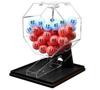 JingNian Máquina de Lotería Manual con Manivela, Tambor de Rifas con Jaula de Bingo y 100 Bolas Numeradas, Sorteo para Fiestas, Noches de Juegos Familiares y Eventos de Grupo(Black,Two-Color Balls)