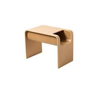 JingNian Mesa Auxiliar Multifuncional en Madera Maciza, Diseño en Forma de C, Mesa de Sofá o Mesa de Café con Almacenamiento, Compacta y Estable para Sala de Estar, Dormitorio y Oficina(Wood)