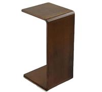 JingNian Mesa Lateral en Forma de C para Sofá, Mesa Auxiliar en Madera, Moderna y Funcional, Salón, Dormitorio y Oficina(Walnut Wood)