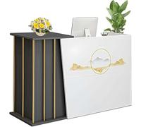 JingNian Mostrador de Recepción con Cajón Cerradura Gabinete de Cajero Mueble para Tiendas Oficina Clínica Vestíbulo Bar Estética Peluquería Supermercado Moderna y Compacta(Size:140cm,Color:Black)