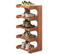 JingNian Organizador De Zapatos, Estante Alto Y Estrecho for Ahorrar Espacio En Espacios Pequeños, Zapatero Multifuncional for Entrada, Armario, Esquina O Puerta(5 Tier)