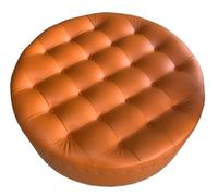 JingNian Otomano Redondo Tapizado En Cuero PU, Taburete Decorativo con Base De Madera, Reposapiés Multifuncional para Dormitorio, Salón Y Recibidor(PU leather1)