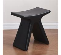 JingNian Taburete Bajo de Plástico, Asiento Robusto y Cómodo, Taburete para Baño, Ducha, Cambio de Calzado, Uso en Salón, Cocina o Dormitorio(Black)