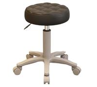 JingNian Taburete con Ruedas Giratorio 360°, Altura Ajustable 43-55 cm, Asiento 6 cm Grosor, Silla de Trabajo Oficina Escritorio(E)