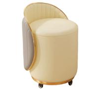 JingNian Taburete de Tocador Giratorio 360° con Respaldo, Taburete de Maquillaje de Alta Gama, Silla de Maquillaje para Dormitorio Sala de Estar Entrada Oficina(E)