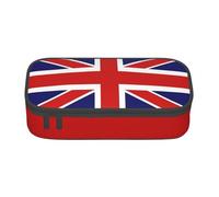 jingong Bolsa de almacenamiento de gran capacidad con bandera inglesa, apta para viajes, suministros de oficina, maquillaje y organización de escritorio, Black, Talla única, Estuche de belleza