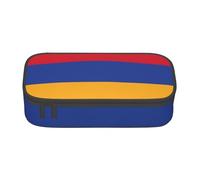 jingong Bolsa de almacenamiento de gran capacidad de la bandera de Armenia, apta para viajes, suministros de oficina, maquillaje y organización de escritorio, Black, Talla única, Estuche de belleza