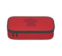 jingong Bolsa de almacenamiento de gran capacidad de la bandera de Marruecos, apta para viajes, suministros de oficina, maquillaje y organización de escritorio, Black, Talla única, Estuche de belleza