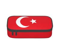 jingong Bolsa de almacenamiento de gran capacidad de la bandera de Turquía, apta para viajes, suministros de oficina, maquillaje y organización de escritorio, Black, Talla única, Estuche de belleza