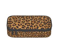 jingong Bolsa de almacenamiento de gran capacidad de leopardo amarillo, apta para viajes, suministros de oficina, maquillaje y organización de escritorio, Black, Talla única, Estuche de belleza