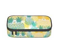 jingong Bolsa de almacenamiento de gran capacidad de piña tropical, apta para viajes, suministros de oficina, maquillaje y organización de escritorio