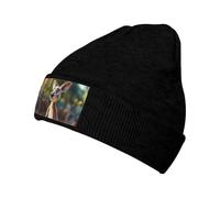 jingong Divertido gorro de punto con estampado de canguro zoológico (2) de dibujos animados, elegante sombrero cálido de invierno para hombres y mujeres, sombrero clásico casual, apto para uso diario