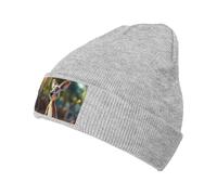 jingong Divertido gorro de punto con estampado de canguro zoológico (2) de dibujos animados, elegante sombrero cálido de invierno para hombres y mujeres, sombrero clásico casual, apto para uso diario