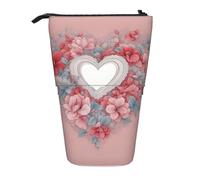 jingong Estuche multifuncional con diseño de corazón romántico, bolsa de almacenamiento, bolsa de maquillaje, adecuado para la oficina y el transporte diario, Black, Talla única, Bolsa para monedas