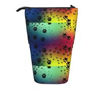 jingong Estuche multifuncional con estampado de huellas de patas, bolsa de almacenamiento, bolsa de maquillaje, adecuada para la oficina y el transporte diario, Black, Talla única, Bolsa para monedas