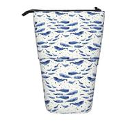 jingong Estuche multifuncional de natación con ballena azul pequeña, bolsa de almacenamiento, bolsa de maquillaje, adecuado para la oficina y el transporte diario, Black, Talla única, Bolsa para