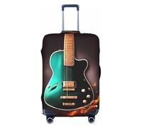 jingong Funda protectora elástica para maleta, con estampado de guitarra, color verde y música, White, L