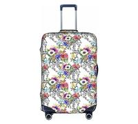 jingong Funda protectora elástica para maleta, con estampado de jardín y colores vivos, White, XL
