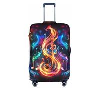 jingong Funda protectora elástica para maleta de equipaje con estampado de clave de música, para adultos, funda protectora para maleta de viaje, White, XL