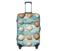 jingong Funda protectora elástica para maleta de equipaje con estampado de concha de mar, para adultos, funda protectora para maleta de viaje, White, S