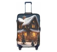 jingong Funda protectora elástica para maleta de viaje, diseño de casa de pueblo de Navidad, 3 unidades, White, L