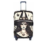 jingong Funda protectora elástica para maleta, diseño de brujería mágica, con estampado bohemio, funda protectora para maleta de viaje, White, XL