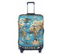 jingong Funda protectora elástica para maleta, diseño de mapa de geografía mundial, para adultos, funda protectora para maleta de viaje, White, L