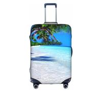 jingong Funda protectora elástica para maleta, diseño de playa y océano con arena blanca tropical, para adultos, funda protectora para maleta de viaje, White, L