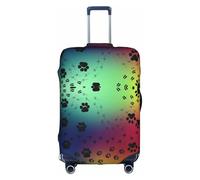 jingong Fundas elásticas para maletas de equipaje, con estampado de huellas de patas, para adultos, funda protectora para maleta de viaje, White, XL