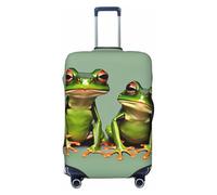 jingong Funny Green Frogs 1 - Protector de tapa de equipaje con impresión de ranas verdes, tapa elástica para equipaje, resistente a los arañazos y al polvo, Black, M