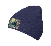 jingong Gorro de punto con estampado Not All Who Wander are Lost 1, elegante sombrero cálido de invierno para hombres y mujeres, sombrero clásico casual, apto para uso diario, azul marino, Talla única