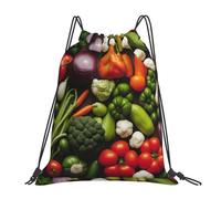 jingong Introducción de varias verduras al aire libre, mochila portátil con cordón, mochila ligera para gimnasio, viajes, yoga, playa