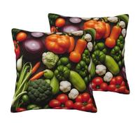 jingong Introducción de varias verduras de imitación de lino - Juego de ropa de cama de 2 piezas con estampado de primera calidad para decoración moderna del hogar