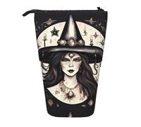 jingong Magic Witch Witchcraft Bohemian - Estuche multifuncional para lápices, bolsa de almacenamiento, bolsa de maquillaje, adecuado para la oficina y el transporte diario, Black, Talla única, Bolsa