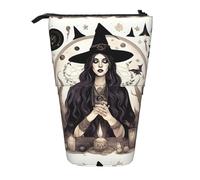 jingong Magic Witch Witchcraft - Estuche multifuncional para lápices, bolsa de almacenamiento, bolsa de maquillaje, adecuado para la oficina y el transporte diario, Black, Talla única, Bolsa para