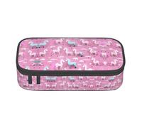 jingong Many Unicorns - Bolsa de almacenamiento de gran capacidad, color rojo, apta para viajes, suministros de oficina, maquillaje y organización de escritorio