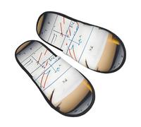 jingong Pantuflas peludas con estampado de fórmula matemática, de algodón, para otoño e invierno, cómodas, cálidas, para el hogar