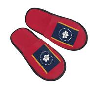 jingong Pantuflas peludas con estampado de la bandera del estado de Mississippi, pantuflas de algodón a la moda para otoño e invierno, cómodas y cálidas para el hogar