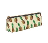 jingong Pineapples - Funda triangular de piel con interior espacioso, cierre de cremallera para herramientas de escritura, oficina, White, Talla única, Neceser de maquillaje