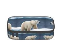 jingong Polar Bear - Bolsa de almacenamiento de gran capacidad, apta para viajes, suministros de oficina, maquillaje y organización de escritorio, Black, Talla única, Estuche de belleza