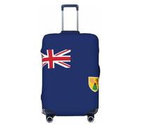jingong Protector de tapa de equipaje con estampado de bandera de las Islas Turcas y Caicos, tapa elástica para equipaje de viaje, resistente a los arañazos y al polvo, Black, L