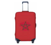 jingong Protector de tapa de equipaje con estampado de bandera de Marruecos, tapa elástica para equipaje de viaje, resistente a los arañazos y al polvo, Black, S