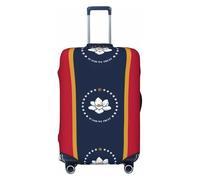 jingong Protector de tapa de equipaje con estampado de bandera del estado de Mississippi, tapa elástica para equipaje, resistente a los arañazos y al polvo, Black, M