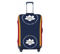 jingong Protector de tapa de equipaje con estampado de bandera del estado de Mississippi, tapa elástica para equipaje, resistente a los arañazos y al polvo, Black, L