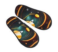 jingong Solar System Jupiter Saturn - Pantuflas peludas de algodón para otoño e invierno, cómodas y cálidas para el hogar
